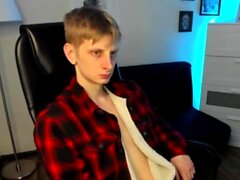 Sexy European twink solo jerking