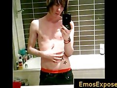 Tatooed emo twinkie selfshot in mirror part6