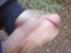 Jerk and cum in the woods