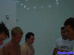 Twink straighty assfucked in shower at hazing