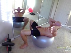 Porn Stud Johnny Sins Jerks Off While Working Out