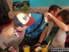 European teen studs cocksucking at sex party