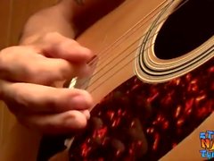 Straight musician has a guitar solo before masturbating