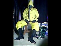 More wanking in yellow rubber from a few years back.