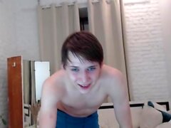 Gay twink solo for this huge cock jacking off