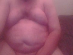 chubby daddy jerking to cum