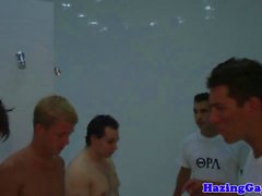 Twink straighty assfucked in shower at hazing