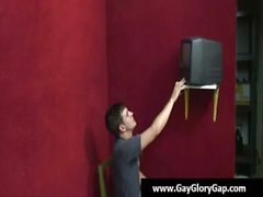Gay gloryhole Gau handjobs and facial cumshot 19
