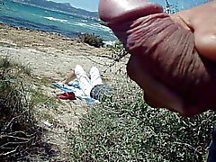 public masturbation cum on the beach