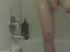 washing my bootie in the shower