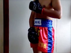 Japanese Kickboxer's Cock Tied Up