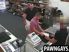Horny stud gets naked for more money the pawn shop