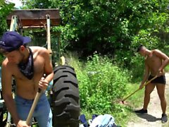 Farmer Boys Jay Seabrook And Tim Hanes Work Out