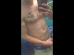 Hot Guy jerking in Dresseing Room