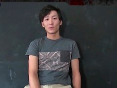 Teen asian gay jerking his hard penis