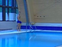 Beddable hunks in an indoor pool fuckapade