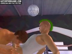 Horny 3D cartoon hunk having interracial group sex