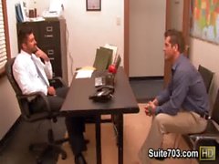 Hot gays Berke and Parker fuck in the office only on Suite703