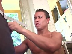 Attractive Brazilian boy has a long cock deeply invading his anal hole