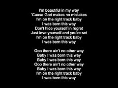 " Born This Way " Lady Gaga - (lyrics on screen)