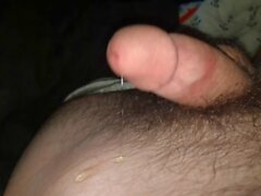 Precumming all over myself in bed