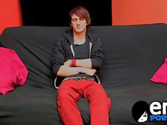 Twenty year old stunner Andy Kay jerks out until he jizzes