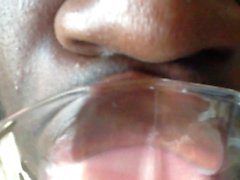 Fetish French Kissing the bottle glass 1