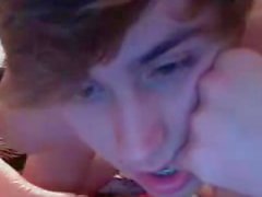 Teen boy fucking blow up doll on cam
