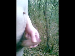 Me masturbation and cum in forest and near road compilation