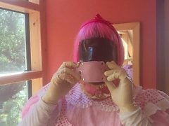 Sissy Marcia swallows 2,16 inch thick Cock - Gag