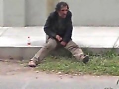 Str8 spy-caught a homeless jerking off