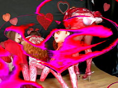 Sissy and 3 blow up dolls Valentines Day erotic slide show