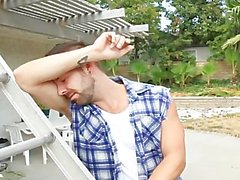 Steven Daigle sucking and fucking in this hot video from Men Hard At Work!