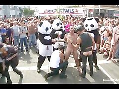 Six assless Pandas Public Abuse Jason Miller at Folsom Street Fair