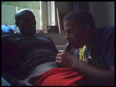 Surinamese guy giving a Curaçao guy a blowjob - Interracial